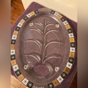 Antique Inland Glass Atomic serving serving platter 1970s